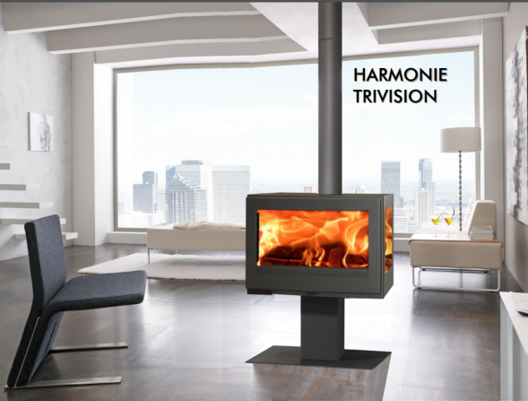 Дровяной камин PANADERO Harmonie Trivision стальной