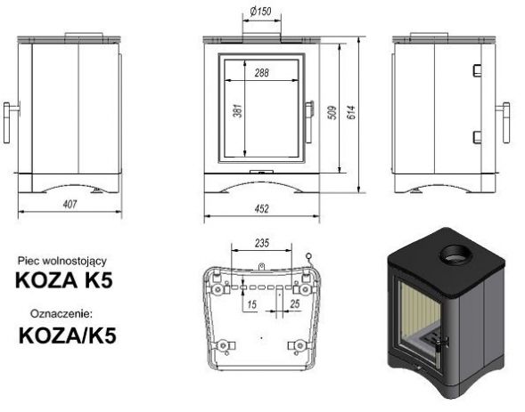 Каминная печь KOZA/K5/150